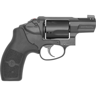 Close-up of a semi-automatic revolver grip and trigger area, showing the side with 'Smith & Wesson' markings and 'Bodyguard 2.0' on the barrel side, in grayscale.