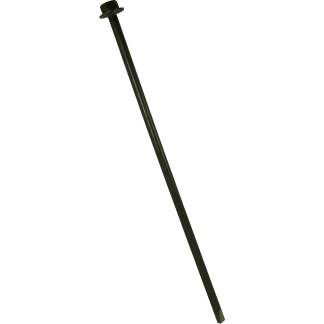 Long black nail with a flat round head.