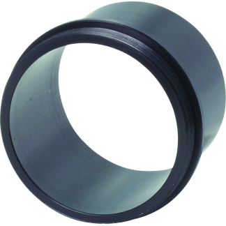 Metal cylindrical ring with a hollow center, viewed at an angle.