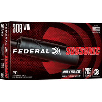 FEDERAL 308 WIN 205GR - HP SUBSONIC 20RD 10BX/CS