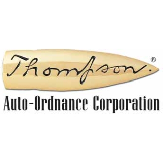Thompson Auto-Ordnance Corporation logo: a wooden bullet graphic with the scripted 'Thompson' above and 'Auto-Ordance Corporation' text underneath.