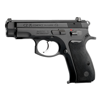 CZ 75 Compact semi-automatic pistol shown in profile with a textured black grip left side view.