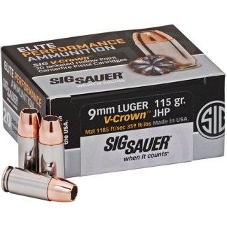 SIG 9MM 115GR V-CROWN 20RD