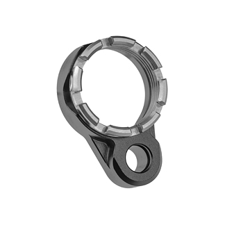 Metal circular ring with evenly spaced rectangular tabs and a bottom mounting lug
