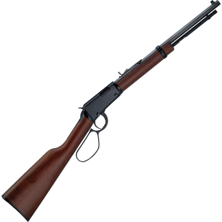 Bolt-action rifle with a polished wooden stock, shown diagonally from bottom left to top right.