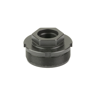 Metal threaded adapter with a hex nut on top and external threads around the bottom.