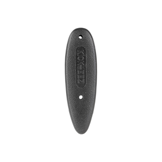 Oval black plastic handle with two mounting holes and embossed text along the center.