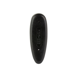 Black oval handheld device with a single central button, viewed from the top (likely a remote or switch).