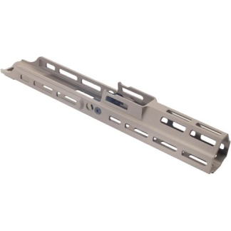 Long metal rack-mount rail with rectangular slots for mounting equipment in a 19-inch server rack
