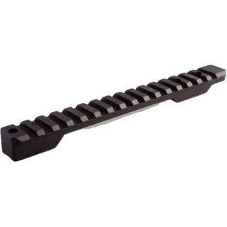 Black Picatinny rail segment for attaching firearm accessories (evenly spaced slots).