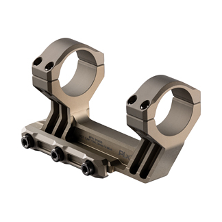 Bronze-colored two-piece rifle scope mount with dual rings and a base rail.