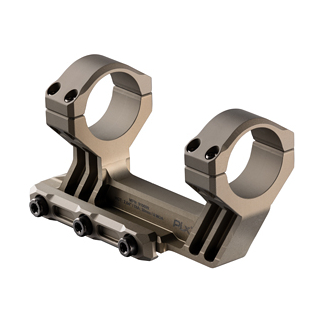 Two-ring rifle scope mount with a Picatinny base and mounting screws, designed to hold a rifle scope