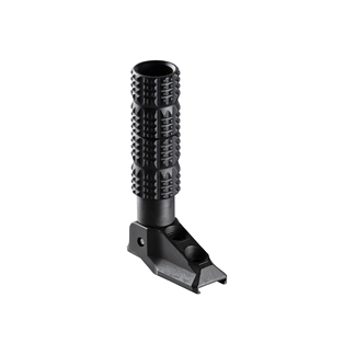 Black textured vertical foregrip mounted on a rail adapter (tactical firearm accessory)