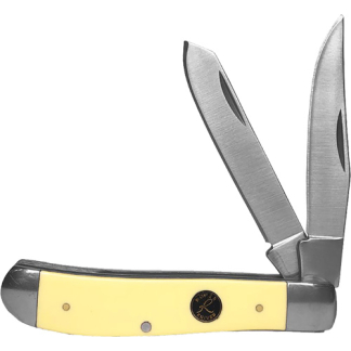 ABKT ROPER PECOS TRAPPER 2.5" - LINER LOCK CREAM HANDLES