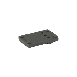 Small dark gray mounting plate with multiple circular holes on a white background.