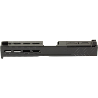 Black modular firearm handguard/rail segment with ventilated slots, isolated on a white background.