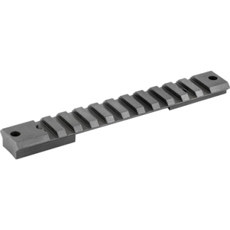 Picatinny-style accessory rail segment with evenly spaced slots for mounting attachments (e.g., sights or optics).
