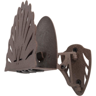 Decorative brown metal butterfly-shaped wall bracket with a mounting plate and screws (a decorative hook/brace for mounting)