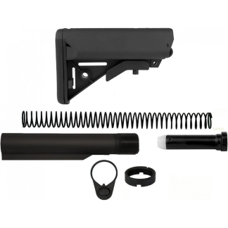 TacFire Mil-Spec Buffer Tube Kit with Stock and Buttpad for AR-15 Black