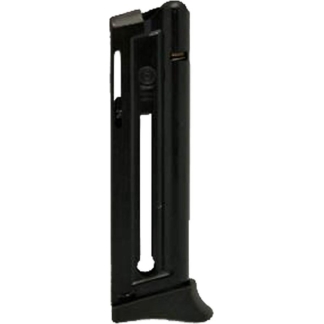 Black vertical magazine loader device with a wide base, designed to help load ammunition into a firearm magazine