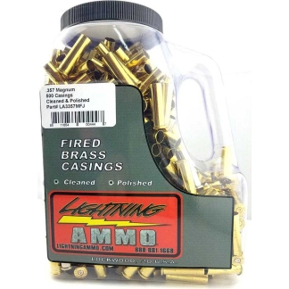 Lightning Ammo Reconditioned Cleaned and Polished Handgun Brass .357 Mag 500/ct Jug
