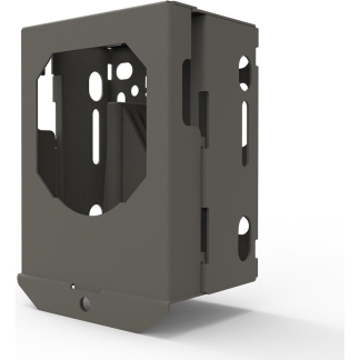 Gray metal 3.5-inch drive mounting bracket with side cutouts and ventilation holes shown at an angle, a component for a computer or server rack.