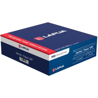 Blue and red Lapua ammunition box for .308 Winchester Palma SRP, 100 rounds, precision line