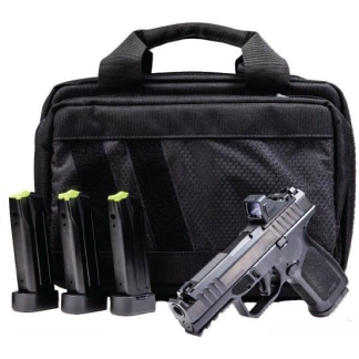 Rost Martin RM1C Comp Handgun Bundle 9mm Luger 15rd(1)&17(3) Magazines 4" Barrel Black Viridian Red Dot Pistol Case