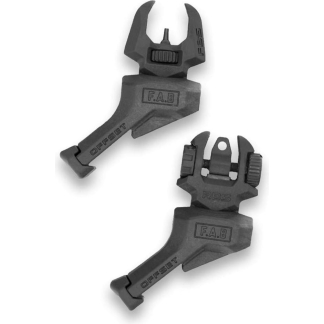 Two black FAB-offset components with adjustable jaws, labeled OFFSET and F.A.B, on a white background.