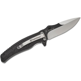Smith & Wesson Extreme Ops Folding Knife 3" Drop Point Blade Two Tone Black Silver