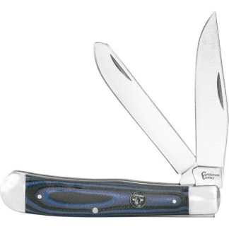 ABKT Cattleman Trapper Cowhand Knife 2 Blades Blue