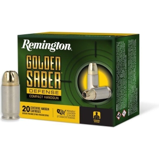 Remington Golden Saber Defense Compact Ammunition .380 Auto 102gr BJHP 815 fps 20/ct