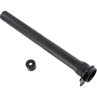 Black cylindrical mounting adapter with a screw-on end cap and a textured locking ring at one end.