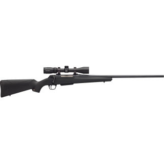 Bolt-action sniper rifle with a mounted scope and long barrel, shown in profile on a white background.
