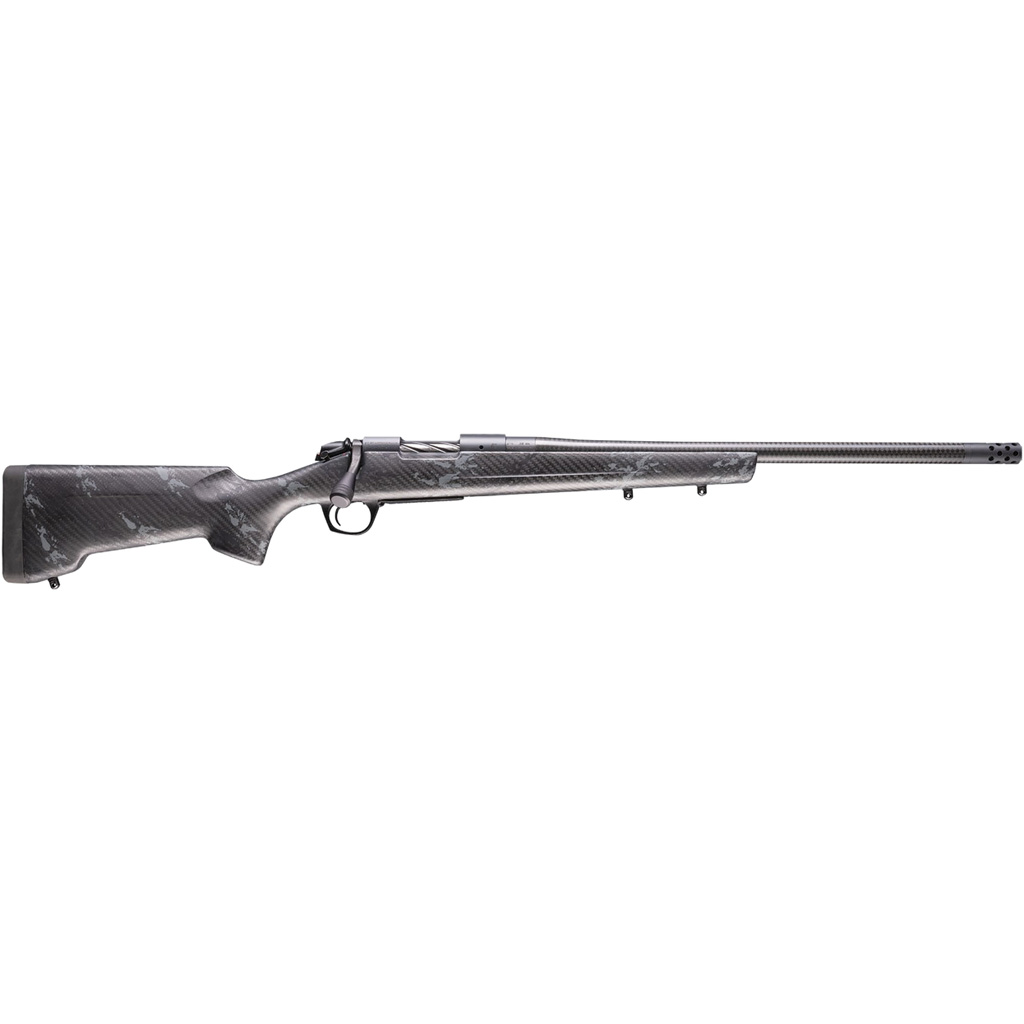 1214310_1 | ATFirearms Bolt-action rifle with carbon-fiber patterned stock and long barrel, shown in side view