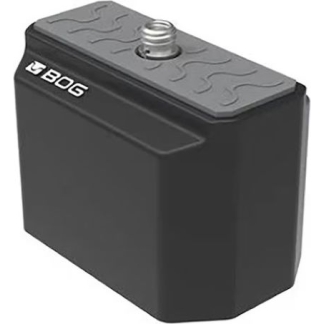 Black rectangular lead-acid battery with a silver top terminal and BOG logo on the side.