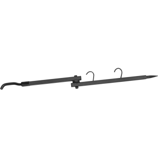 Metal extendable clothes hanger bar with two S-shaped hooks for hanging garments