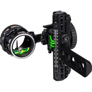Close-up of a camera follow focus rig with a lens mounted on a rail system and gear markings visible on the arm.