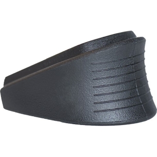 Close-up of a curved black plastic part with horizontal ridges along one edge.