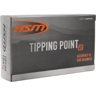 Product box for HSM 'Tipping Point 2' featuring a mountain scene and the slogan 'Accuracy is our business'.