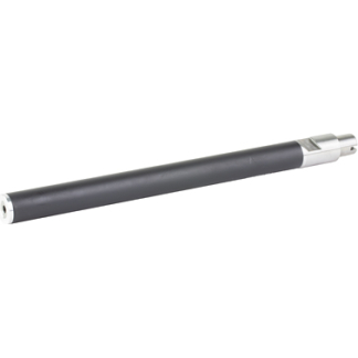 Long black cylindrical device with silver metal ends and connector caps at both ends