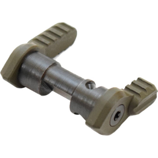 Metal shaft with two beige cam-lever clamps on ends used to secure a component