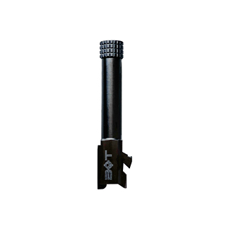 Black cylindrical tool with a knurled top and a metal clamp/mount at the base.