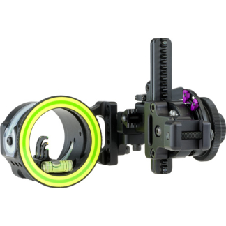 Close-up of a camera lens with a neon-green circular LED ring light attached and a modular rig nearby on a white background.