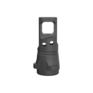 Black mounting bracket with a square central opening and two small screw holes at the front