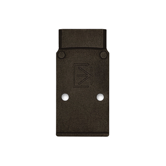 Dark metal mounting bracket with two screw holes and a top lip/ clamp for attachment.