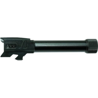 Black cylindrical tactical accessory with a mounting bracket and knurled end cap
