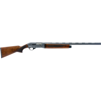 Side view of a lever-action rifle with a wooden stock, metal receiver, and long barrel