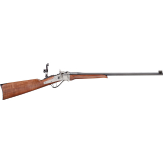 Lever-action rifle with wooden stock and metal receiver, shown in side profile.