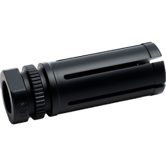Black cylindrical microphone shock mount accessory with a threaded end for mounting to a stand